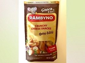 Lydytas rūkytas sūrio užkandis BBQ skonio su aitriosiomis paprikomis Chipotle RAMBYNO (Lietuva)